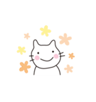 ほのぼのしろねこ（個別スタンプ：1）