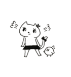 黒いスカートをはいたネコ（個別スタンプ：1）