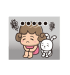 Little girl and rabbit (English)（個別スタンプ：22）