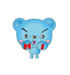 Blue bear with bushy eyebrows (Chinese)（個別スタンプ：1）