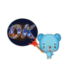 Blue bear with bushy eyebrows (Chinese)（個別スタンプ：9）