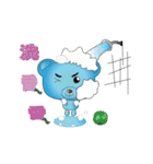 Blue bear with bushy eyebrows (Chinese)（個別スタンプ：15）