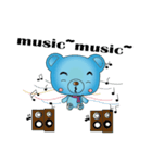 Blue bear with bushy eyebrows (Chinese)（個別スタンプ：36）
