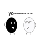 Happy life of black and white eggs（個別スタンプ：32）