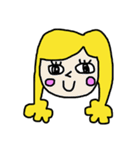 イエローガール＆ピヨ（個別スタンプ：1）