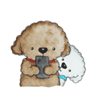Pungkang and Dolla Happy Poodle Dogs（個別スタンプ：28）