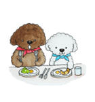 Pungkang and Dolla Happy Poodle Dogs（個別スタンプ：35）