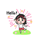 Wearing a headset girl and owl（個別スタンプ：1）