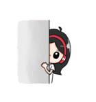 Wearing a headset girl and owl（個別スタンプ：2）