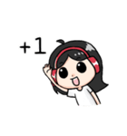 Wearing a headset girl and owl（個別スタンプ：5）