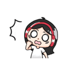 Wearing a headset girl and owl（個別スタンプ：7）