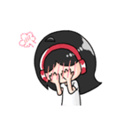 Wearing a headset girl and owl（個別スタンプ：10）