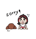 Wearing a headset girl and owl（個別スタンプ：13）
