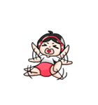 Wearing a headset girl and owl（個別スタンプ：14）