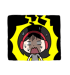 Wearing a headset girl and owl（個別スタンプ：18）