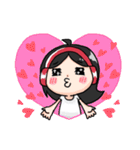 Wearing a headset girl and owl（個別スタンプ：28）