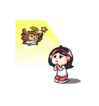 Wearing a headset girl and owl（個別スタンプ：30）