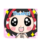 Wearing a headset girl and owl（個別スタンプ：35）
