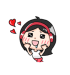 Wearing a headset girl and owl（個別スタンプ：37）