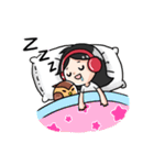 Wearing a headset girl and owl（個別スタンプ：40）