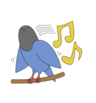 ピンクシリーズ-青カササギは木の上にいる（個別スタンプ：7）