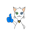 Wayo - 白い目の猫（個別スタンプ：11）