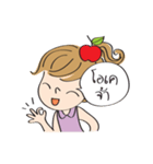 apple merry girl（個別スタンプ：18）