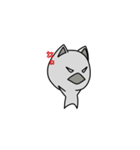 表情豊かな灰色の猫（個別スタンプ：2）