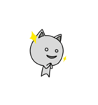 表情豊かな灰色の猫（個別スタンプ：4）