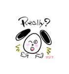 バイリンガル犬Lucyのほっこり英語スタンプ（個別スタンプ：4）