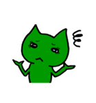 緑色のネコっぽい生物（個別スタンプ：4）