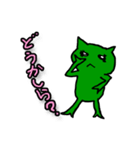 緑色のネコっぽい生物（個別スタンプ：28）