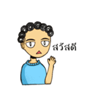The story of a curly-hair girl（個別スタンプ：1）