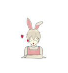 happy girl and bunny boy（個別スタンプ：31）