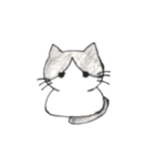 白黒ハチワレ猫（個別スタンプ：3）
