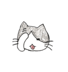 白黒ハチワレ猫（個別スタンプ：16）