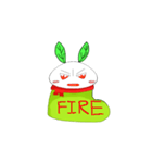 Snow socks rabbit（個別スタンプ：34）