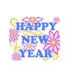 HAPPY NEW YEAR flowers greeting:Animated（個別スタンプ：5）