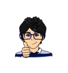 Shades of Blu: Boy in glasses（個別スタンプ：1）
