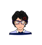 Shades of Blu: Boy in glasses（個別スタンプ：5）
