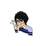 Shades of Blu: Boy in glasses（個別スタンプ：9）