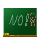 黒板に日常の挨拶を掻いたほのぼのキャラ（個別スタンプ：9）
