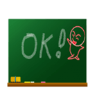 黒板に日常の挨拶を掻いたほのぼのキャラ（個別スタンプ：20）