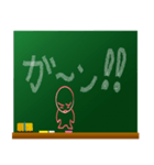 黒板に日常の挨拶を掻いたほのぼのキャラ（個別スタンプ：22）