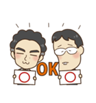 パーマとメガネ（個別スタンプ：1）
