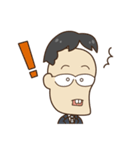 パーマとメガネ（個別スタンプ：34）