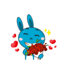 Bounce the blue rabbit（個別スタンプ：8）