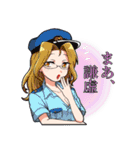 チェッカー卓女子PCスタンプ（個別スタンプ：6）