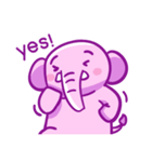 Pink Smiley elephant again (English)（個別スタンプ：13）