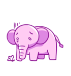 Pink Smiley elephant again (English)（個別スタンプ：24）